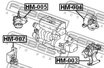 Подушка двигателя передняя HONDA CR-V RD5 2002-2006 (FEBEST) - фото 