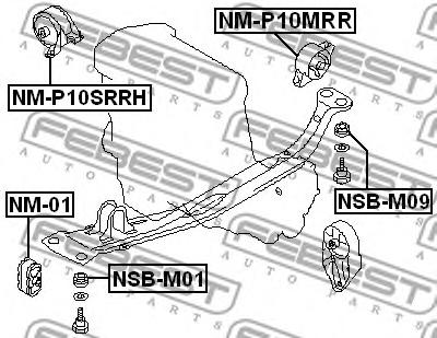 Подушка двигуна задня NISSAN PRIMERA P10 (вир-во FEBEST) Febest NM-P10MRR - фото 1