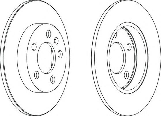 Диск тормозной задний (невентилируемый) (в упаковке два диска, цена указана за один) (FERODO) - фото 