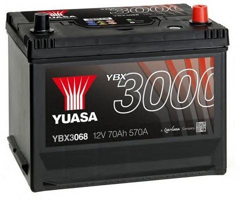 Акумулятор YUASA 12В 72Агод./630А YBX3000 SMF (R+ стандартні) 269x174x223 (EN) B9 YBX3068 - фото 