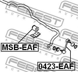 Втулка стабілізатора переднього (Вир-во FEBEST) Febest MSB-EAF - фото 1