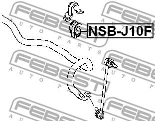 Втулка стабилизатора переднего (FEBEST) Febest NSB-J10F - фото 1