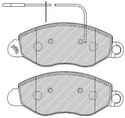 Комплект тормозных колодок, дисковый тормоз FERODO FVR1616 - фото 1