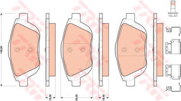 Колодки тормозные CITROEN (СИТРОЕН) C3, C3 Picasso передние (TRW) - фото 