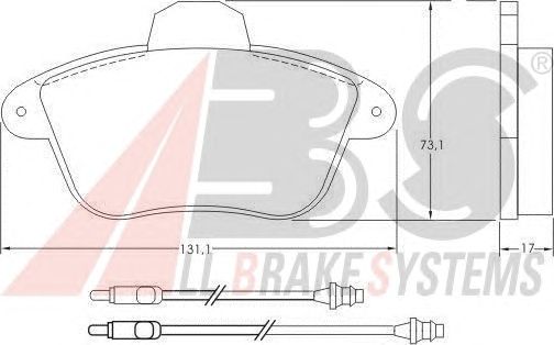 Колодки тормозные PEUGEOT (ПЕЖО) 605 2.0/2.5TD/3.0i передние (ABS) A.B.S. All Brake Systems 36765 - фото 