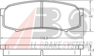 Колодки тормозные TOYOTA (ТОЙОТА) LANDCRUISER задн. (без упаковки) (ABS) A.B.S. All Brake Systems 36875 - фото 
