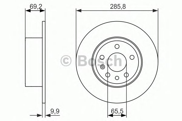 Гальмівний диск задній (вир-во Bosch) - фото 0
