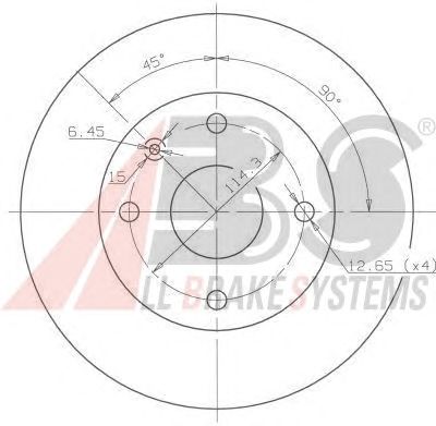 Диск тормозной CHEVROLET (ШЕВРОЛЕ) TACUMA передний вентилируемый (ABS) A.B.S. All Brake Systems 17414 - фото 