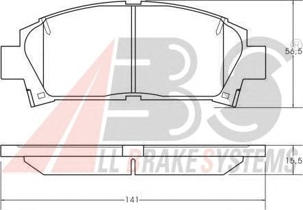 Колодка гальм. TOYOTA Avensis / Carina E передн. (вир-во ABS) A.B.S. All Brake Systems 36866 - фото 