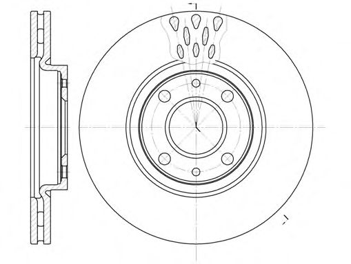 Диск гальмівний передній (вентильований) (в упаковці два диска, ціна вказана за один) FIAT LINEA, PUNTO (вир-во REMSA) - фото 