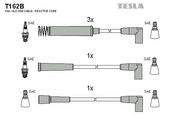 Комплект кабелів запалювання Tesla T162B - фото 