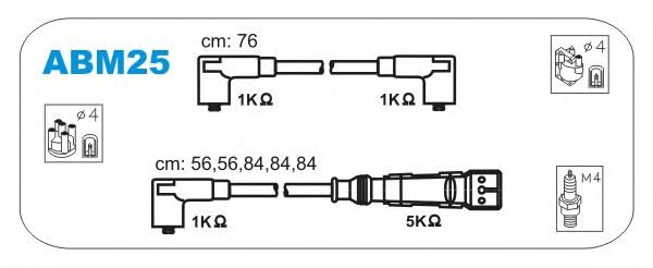 Провод зажигания (силикон) VW TRANSPORTER 2.5 (Janmor) ABM25 - фото 