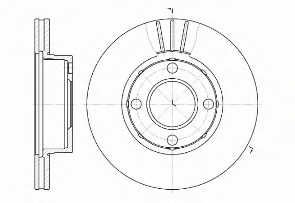 Диск тормозной AUDI 80 (8C, B4) (09/91-12/94) передн. (REMSA) - фото 