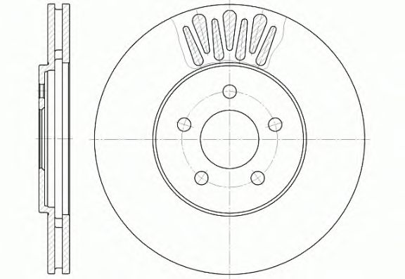 Диск тормозной передний (вентилируемый) (в упаковке два диска, цена указана за один) (REMSA) - фото 