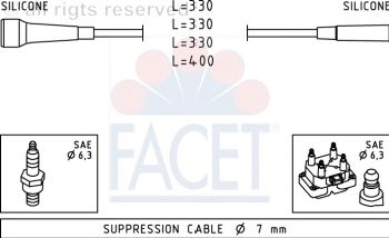 Комплект кабелей зажигания (FACET) - фото 