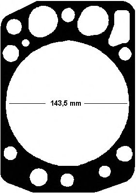 Прокладка головки блока цилиндра MERCEDES-BENZ (МЕРСЕДЕС-БЕНЦ) OM401,402,403,421,422,423 ME (E ELRING 896.510 - фото 