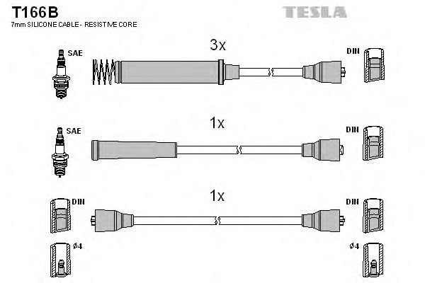 Комплект кабелів запалювання Tesla T166B - фото 