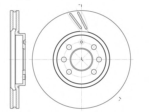 Диск тормозной передний (вентилируемый) (в упаковке 2 штуки, цена указана за 1) (REMSA) - фото 