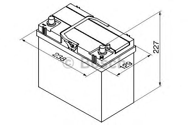 Аккумулятор  45 Ah-12v BOSCH (S4020) (238x129x227),R,EN330,Азия (1-й сорт) - фото 