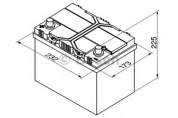 Акумулятор   60Ah-12v BOSCH (S4025) (232x173x225),L,EN540(Азия) !КАТ. -15% - фото 0