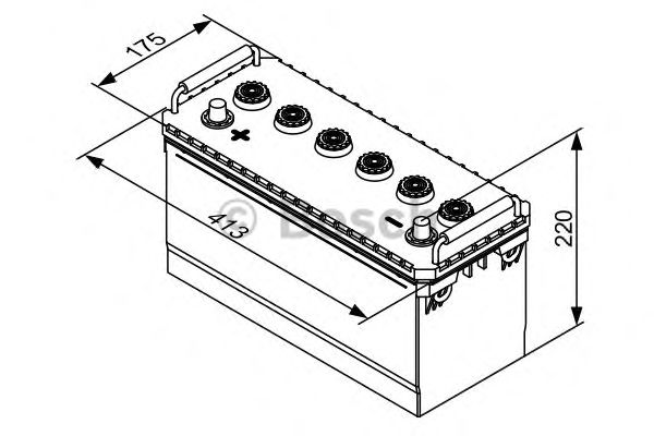 Акумулятор  100Ah-12v BOSCH (T3071) (413x175x220),L,EN600 !КАТ. -15% - фото 