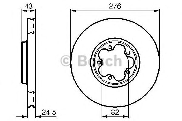 Диск тормозной передний (вентилируемый) (в упаковке 2 штуки, цена указана за 1) (Bosch) - фото 