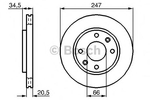 Тормозной диск (пр-во Bosch) BOSCH 0 986 478 370 - фото 