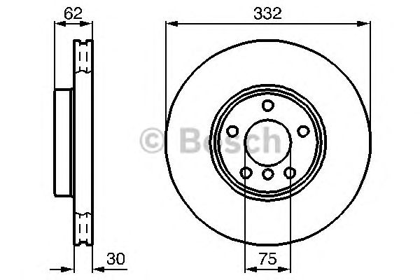 Гальмівний диск (вир-во Bosch) BOSCH 0 986 478 974 - фото 