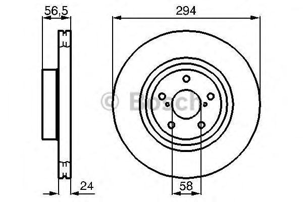 Диск тормозной задний (вентилируемый) (в упаковке 2 штуки, цена указана за 1) (Bosch) - фото 