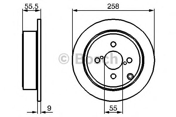 Диск тормозной задний невентилируемый (в упаковке два диска, цена указана за один) (Bosch) - фото 