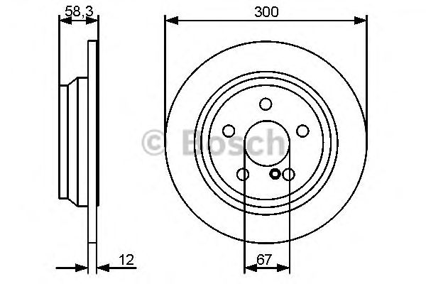 Диск тормозной задний (невентилируемый) (в упаковке 2 штуки, цена указана за 1) (Bosch) - фото 