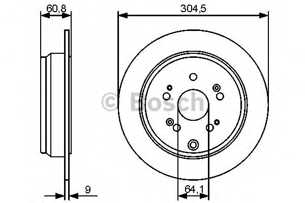 Диск тормозной задний (невентилируемый) (в упаковке 2 штуки, цена указана за 1) (Bosch) BOSCH 0 986 479 449 - фото 