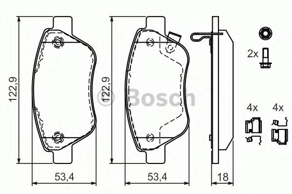 Колодка торм. диск. OPEL CORSA передн. (Bosch) - фото 