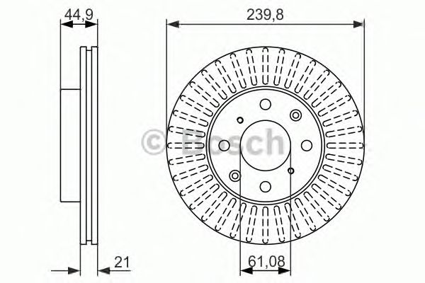 Гальмівний диск передній (вир-во Bosch) - фото 0
