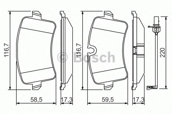 Колодки тормозные задние дисковые, комплект  (Bosch) - фото 