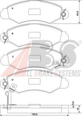 Колодки тормозные SUZUKI/SUBARU SWIFT/JUSTY передние (ABS) A.B.S. All Brake Systems 37140 - фото 