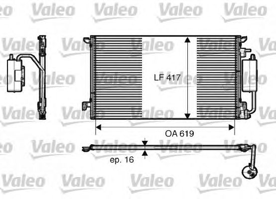 Радиатор кондиционера FIAT; OPEL (VALEO) 817809 - фото 