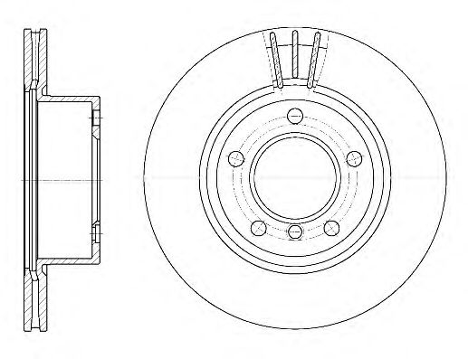 Диск тормозной передний (вентилируемый) (в упаковке два диска, цена указана за один) (REMSA) 6652.10 - фото 