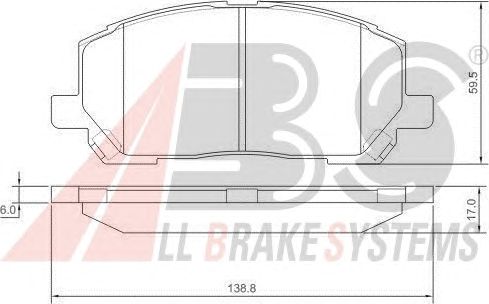 Колодки тормозные передние LEXUS (ЛЕКСУС) RX 300  (ABS) A.B.S. All Brake Systems 37260 - фото 