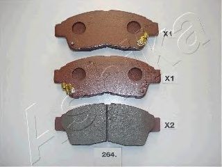 Колодки гальмівні передні дискові TOYOTA CARINA (вир-во ASHIKA) 50-02-264 - фото 