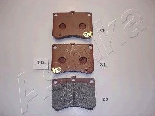 Колодки гальмівні передні дискові MAZDA 323 (вир-во ASHIKA) 50-03-342 - фото 