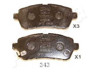 Колодки тормозные дисковые передние MAZDA 2, SUZUKI SWIFT (ASHIKA) 50-03-343 - фото 