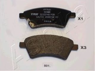 Колодки гальмівні передні дискові SUZUKI SX4 (вир-во ASHIKA) 50-08-801 - фото 