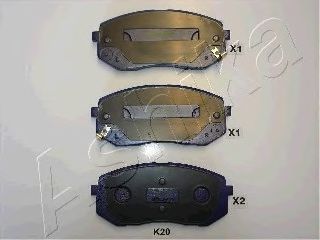 Колодки тормозные дисковые передние HYUNDAI ix55 (пр-во ASHIKA) 50-0K-K20 - фото 