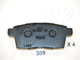 Колодки гальмівні дискові задні MAZDA CX-7 (вир-во ASHIKA) 51-03-309 - фото 