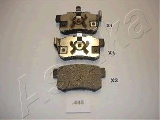 Колодки дискові гальмівні задні HONDA ACCORD (вир-во ASHIKA) 51-04-445 - фото 