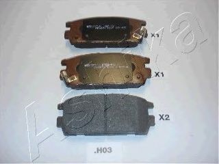 Колодки тормозные дисковые задние HYUNDAI i30 (ASHIKA) - фото 