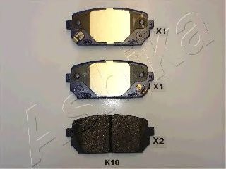 Колодки тормозные дисковые задние KIA CARENS III (ASHIKA) 51-0K-K10 - фото 