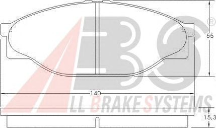 Колодки тормозные TOYOTA (ТОЙОТА) HI ACE/HI LUX передние (ABS) A.B.S. All Brake Systems 36761 - фото 