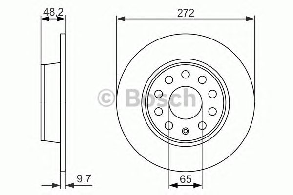 Диск тормозной задний (невентилируемый) (в упаковке 2 диска, цена указана за 1) (Bosch) - фото 